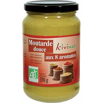 Moutarde douce aux 8 aromates bio Kivinat