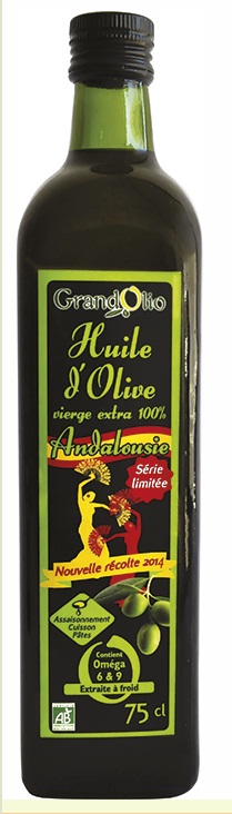 Huile d'olive vierge extra 100% Andalousie Nouvelle Récolte 2014 - 75 cl