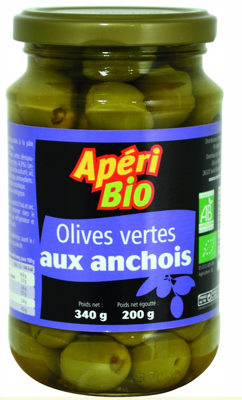 Olives vertes aux anchois - 340g