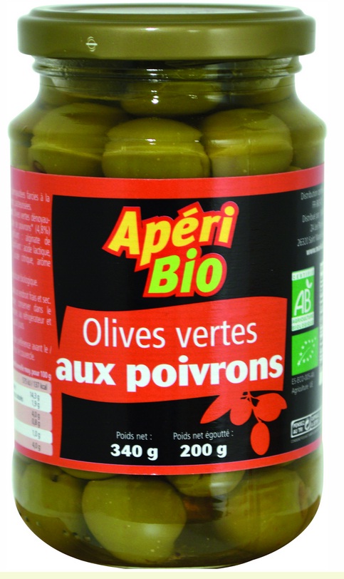 Olives vertes aux poivrons - 340g