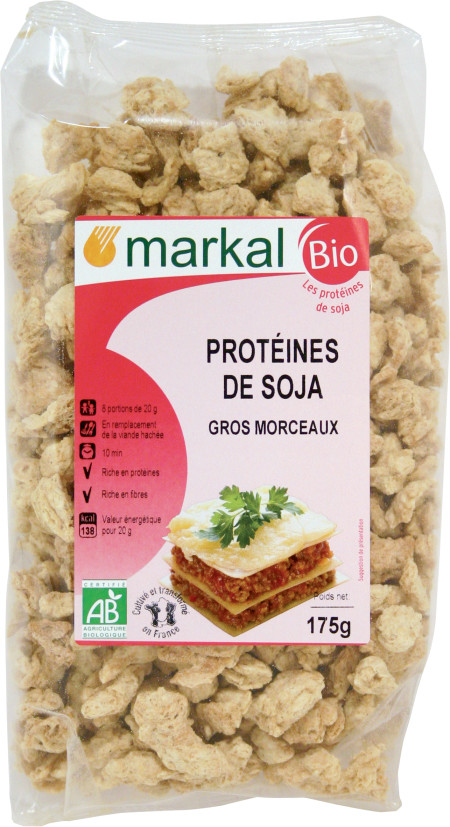 Protéines de soja gros morceaux