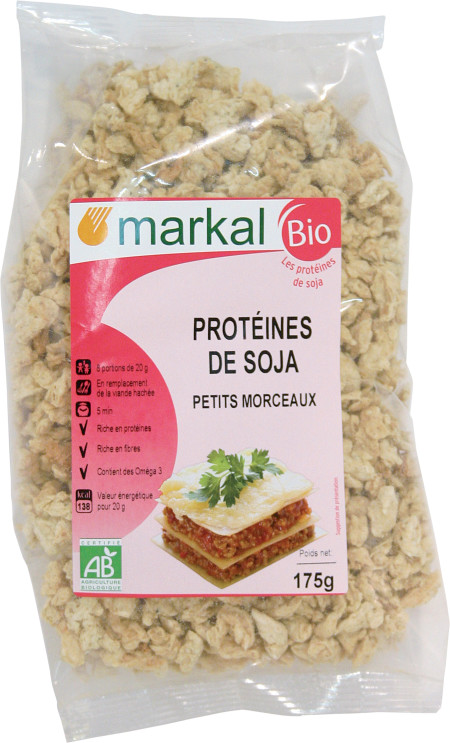 Protéines de soja petits morceaux
