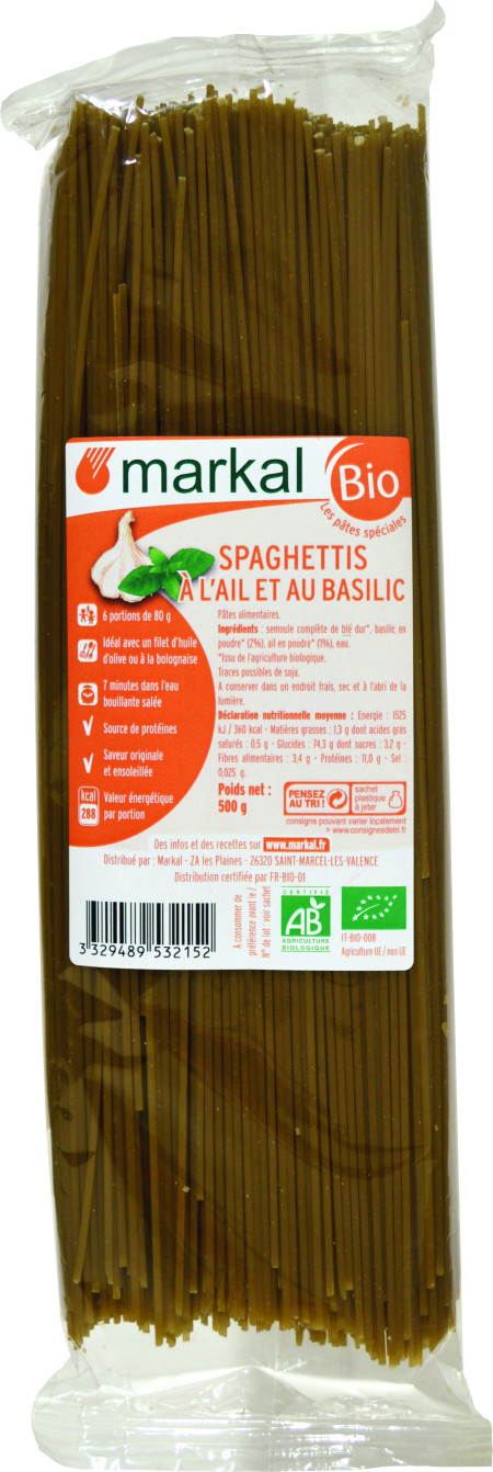 Spaghetti ail basilic bio