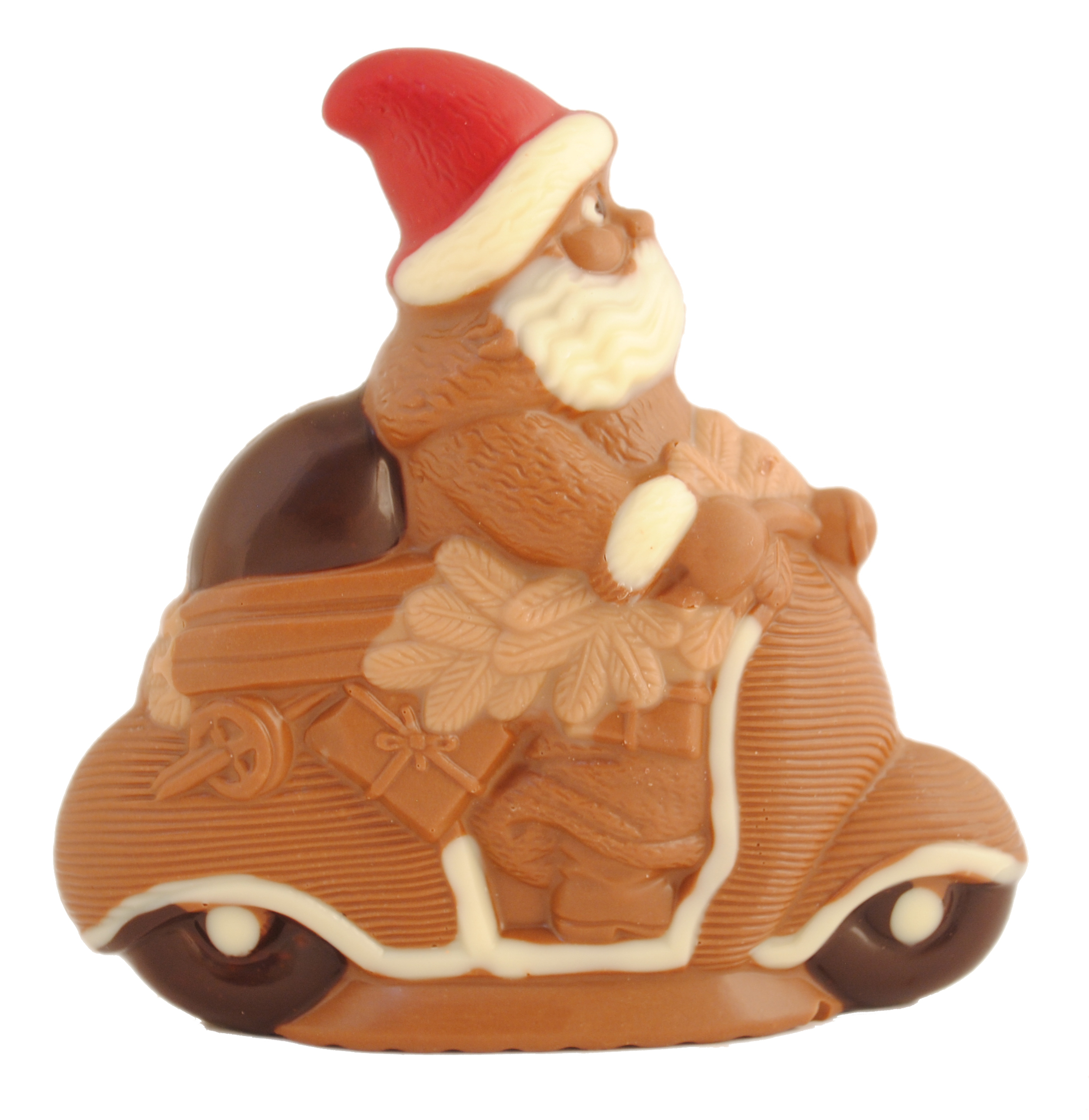 Visuel deMoulages chocolats de Noël Père Noël en scooter